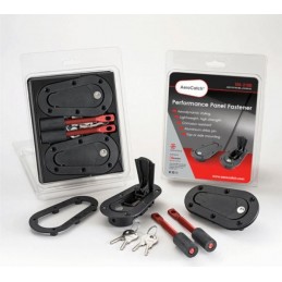 Mothiness Kit de clip de verrouillage de broches de capot bouton poussoir  de capot de moteur de Style en Fiber de carbone avec 2 clé